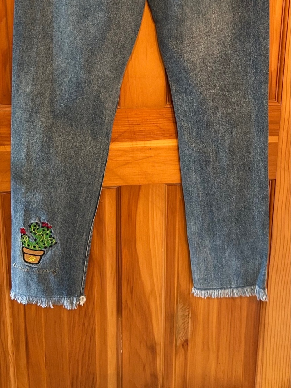 POL NWOT Denim Jeans Embroidered Flower Pot Distressed S